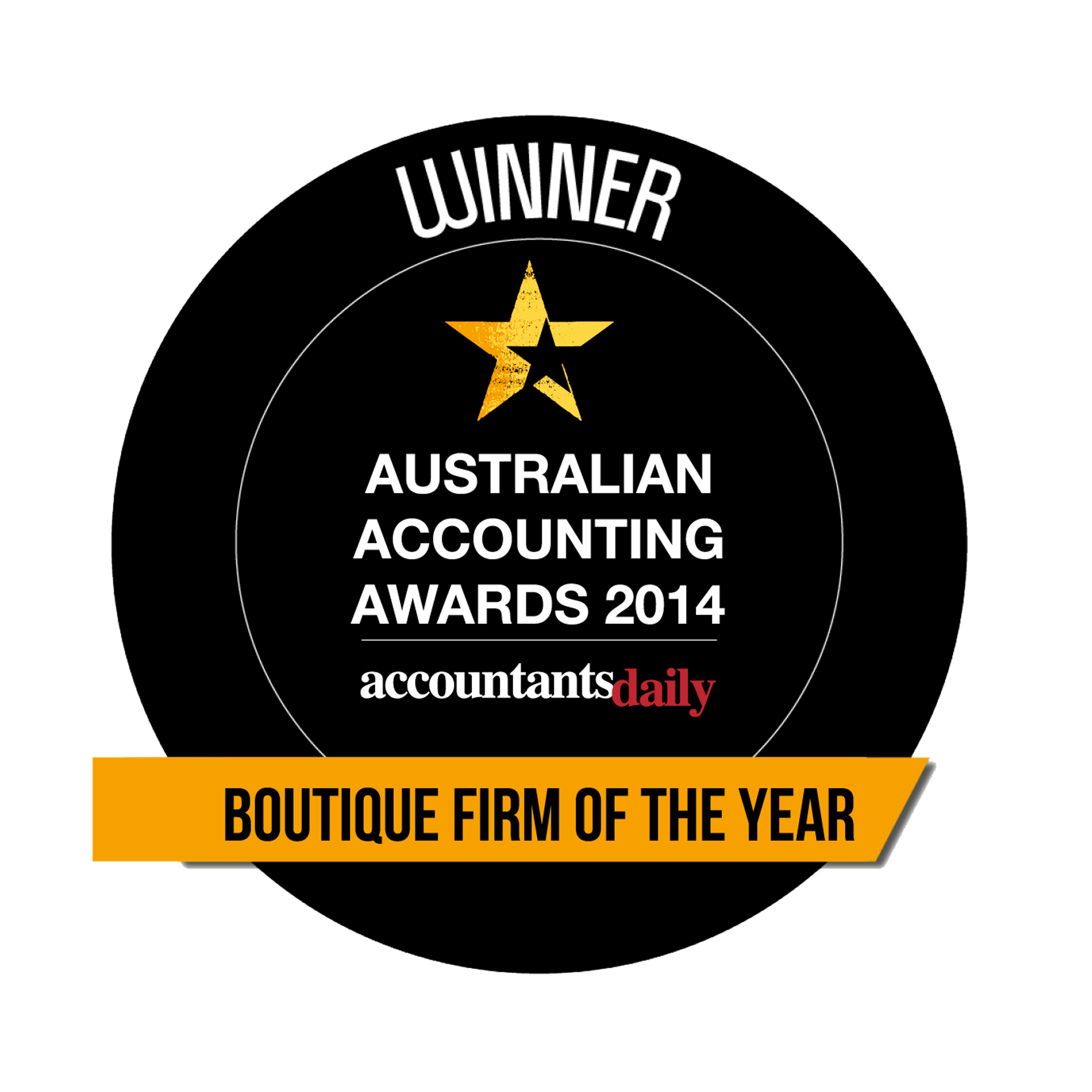 Aust Accounting Awards BOUTIQUE FIRM OF THE YEAR 2014